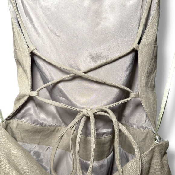 Mable Cotton Tie-Back Beige Mini Dress Size Small EUC - Picture 3 of 7
